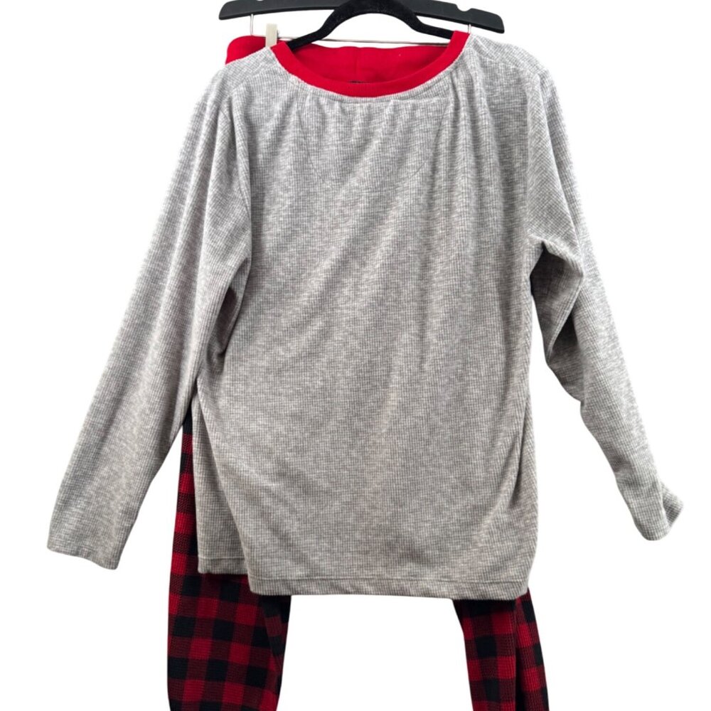 Eddie Bauer Moose Print Pajama Red Black Buffalo Plaid Set Size Large - Picture 2 of 9